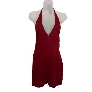 Women's Solid Color Sleeveless Fashion Romper Deep V Casual Jumpsuit Medium New